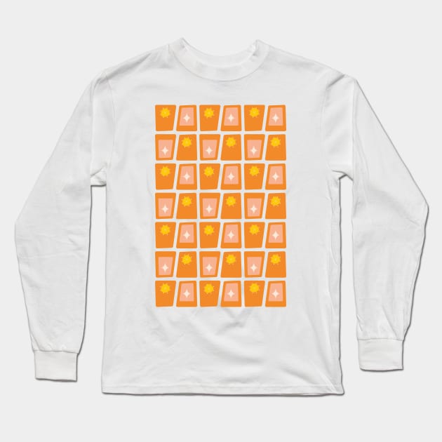 Mid Century Funky Blocks 2 in Orange, Peach and Yellow Long Sleeve T-Shirt by tramasdesign